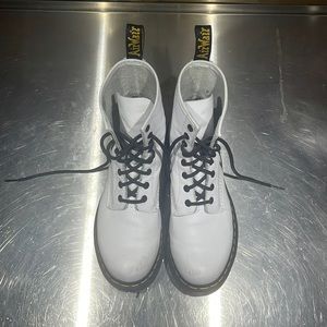 white doc marten combat boots